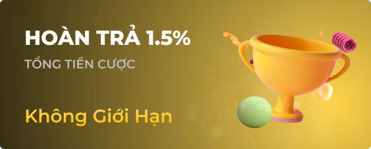 Hình ảnh quảng cáo HOÀN TRẢ 1.5% của tk88